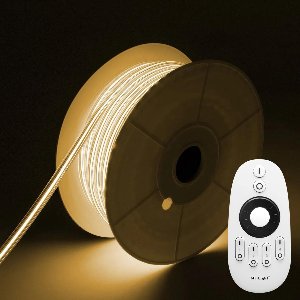 COB LED Strip - Warm Wit 2700k - 20 Meter in één rol(1x 20meter) - 800Lumen per meter - 220V - Waterdicht(IP65) - Complete Set - Met Mi-Light(MiBoxer) RF Afstandsbediening