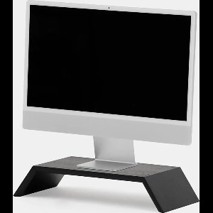 Oakywood Monitor Stand - Zwart Massief Eiken - Echt Hout Beeldschermverhoger iMac Standaard - Ergonomisch en Stijlvol