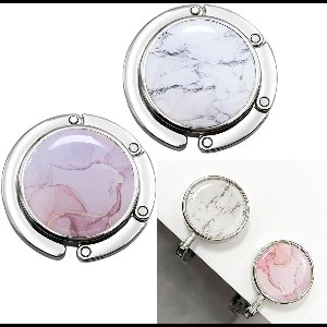 JGS Premium - Tafeltasclip Kantoor Marmer Restaurant - Set van 2 Opvouwbaar Antislip - Handige Accessoire met Zoekwoord1 en Zoekwoord2