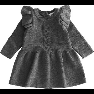 Baby Garden gebreide baby jurk - grijs - maat 74