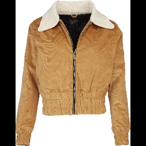 Queen Kerosin Cropped Corduroy Jacket Dames Tussenseizoensjas - bruin - L