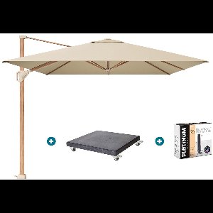 Platinum Challenger Premium T1 4x3 m - Champagne Teak met Modena voet en hoes