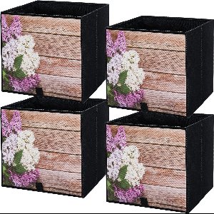 LAVITA® Opbergmand Textiel - 31x31x31 Tuin 4 Stuks - Opbergbox Kast Organizer Opbergdoos - Kastlade Verdeler Voor Kleding Ondergoed Badkamer Kledingkast - Vouwdoos Stoffen Doos Opbergdozen