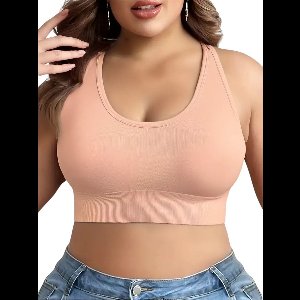 ADAPTCURVE Plus Size Sportbeha met Verstelbare Sluiting - Naadloos & Ademend - Medium Ondersteuning - met Verwijderbare Vulling - Uitneembare Pads - Roze - Maat 0XL