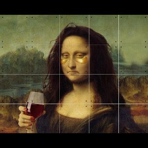 IXXI Monday Lisa, Artem Pozdniakov & Various - 100 x 80 cm - Gratis ophangtool - Grote wanddecoratie en posters - Illustraties, Surrealisme, Digitale