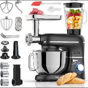 Fentic Keukenmachine – 2000W – Keukenrobot – Foodprocessor - 6,2L Mengkom – Incl. Vleesmolen, Blender en extra Accessoires – Zwart