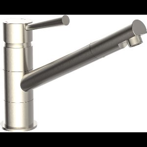 SCHÜTTE Cornwall Design Keukenkraan - Mengkraan - Lage, Draaibare Uitloop - Draaibare Mousseur - Roestvrije Staal-look