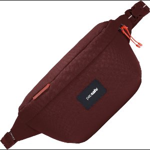 Pacsafe GO Sling Pack - 2.5 L - Schoudertas - RFID-blokkerend - Anti-diefstal Tas - Waterafstotend - Beveiligde Reistas - Festival Tas - Dubbele Beveiligingsgesp met Snelsluiting - Veelzijdige Opbergtas - Gerecycled Polyester - Rood