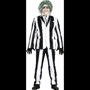 FIESTAS GUIRCA, S.L. - Zwart-wit gestreept spookkostuum grote maat man - XL