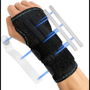 Namajunas - Polsbrace links - Polsbandage - Carpaal tunnel syndroom polsbrace - Met 3 metalen spalken - Polsondersteuning, Spalk Armstabilisator voor Mannen en Vrouwen - Tendonitis, Arthritis, Pijnverlichting - Maat L - RSI