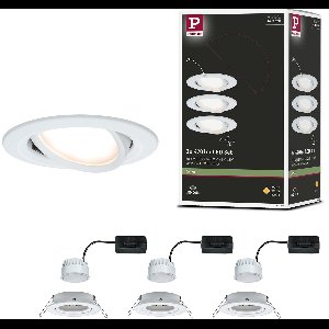 LED-inbouwlamp Nova Coin Set van 3 zwenkbaar rond 84mm 50° Coin 3x6W 3x470lm 230V 2700K Wit mat