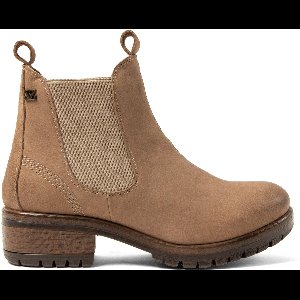 Lazamani - Lia Dames Chelsea Boots Leer Taupe - Maat 37
