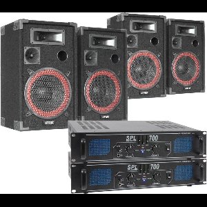 Dubbele XEN3510 Geluidsset. 4 speakers. 2 versterkers
