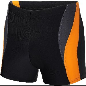 Ladeheid LA-LA40-255-SO Heren Zwembroek - Zwemshorts - sneldrogend - Koordsluiting - Polyester & Elastaan - Zwart/Grafiet/Oranje - 7XL