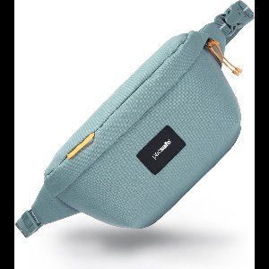 Pacsafe GO Sling Pack - 2.5 L - Schoudertas - RFID-blokkerend - Anti-diefstal Tas - Waterafstotend - Beveiligde Reistas - Festival Tas - Dubbele Beveiligingsgesp met Snelsluiting - Veelzijdige Opbergtas - Gerecycled Polyester - Blauw (Fresh Mint)