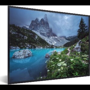 Fotolijst incl. Poster - Water - Berg - Natuur - 80x60 cm - Posterlijst