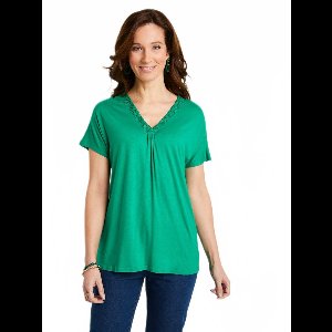 Lang uitlopend kanten T-shirt