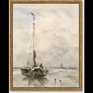 Allecto Premium - Canvas Muurdecoratie Maritiem Olie Schilderij - Vintage Canvas Prints - Woonkamer Schilderij - Keuken Hal Trappenhuis - Foto's Aan De Muur - Kunstwerk (40 x .)