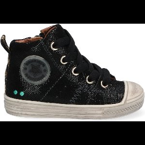BunniesJR 221635-489 Meisjes Hoge Sneakers - Zwart - Suède - Veters