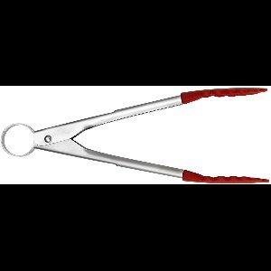 Mini serveertang (met silicone) - rood - 18 cm