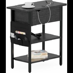 Nachtkastje Industrieel met Lade – Hout & Metaal – Met USB & Stopcontact – Bedtafel met Opbergvakken en 2 Planken – IN-HOMEXL Venlo - 60x40x45 cm