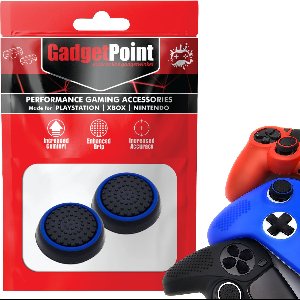 Gadgetpoint - Thumb Grips voor PlayStation, PS5, Xbox X/S, One & Switch Pro Controller - Gaming Thumbgrips - Performance Anti-Slip Thumbsticks - Bescherming Accessoires - Zwart/Blauw