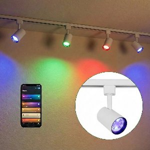 Smart Railsysteem 1-fase | Wit | 2 Meter | HUE compatible | Incl. 4x smart GU10 spots