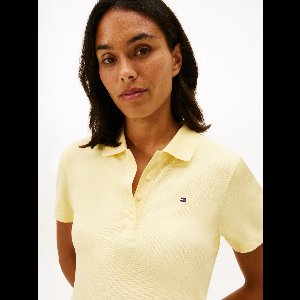 Tommy Hilfiger 1985 Slim Korte Mouw Poloshirt Geel M Vrouw