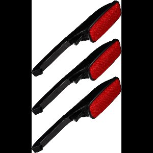 Kledingborstel/pluizenborstel zwart/wit - 3x - 25 cm - met roterende kop - Kleding borstel