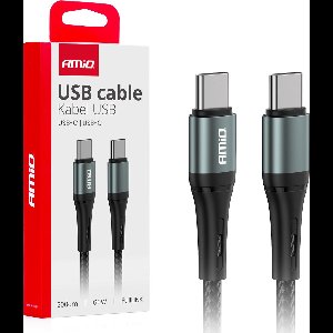 AMiO USB-C naar USB-C Kabel 60W 200cm FullLINK - Oplaadkabel Snoer Hoogwaardige Snellader