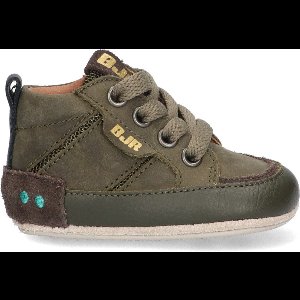 BunniesJR 223528-569 Jongens Babysneakertjes - Groen - Leer - Veters