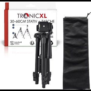 TronicXL Tripod 30-60 cm camera statief - voor uw webcam met waterpas inclusief tas - DSLR cameradapter - panoramakop - tafel