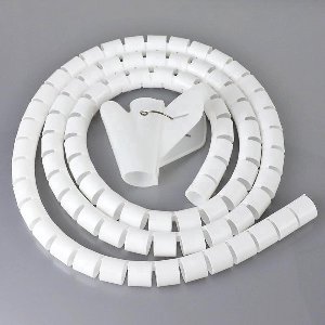 *** Spiraal Kabelslang - 20mm 2M Spiraalband - Op Maat Te Knippen - Spiraalslang Met Rijgtool - Wit- van Heble® ***