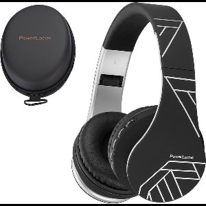 PowerLocus P1 Bluetooth Koptelefoon – Draadloos – Over Ear – Met Microfoon – Inklapbaar - incl. Hoes – Zwart/Zilver