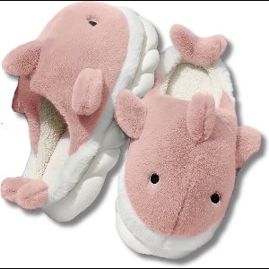 Livano Pantoffels - Sloffen - Slippers - Warme Pantoffels - Dames - Heren - Pluche - Maat 40 en 41 - Haai - Roze