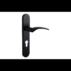 Lavuzo deurkruk Lodini Zwart met afgerond schild PC72 | Per set | Luxe deurbeslag | Deurklink met schild