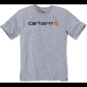 Carhartt Core Logo Heather Grey S-S T-Shirt Heren