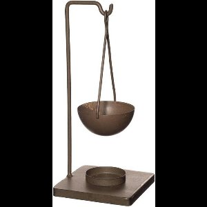 Ideas4seasons Geurbrander - amberblokjes/geurblokjes/geurolie - metaal - bruin - L10 x B10 x H23 cm