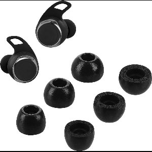 kwmobile 6x cover voor oordopjes - geschikt voor JBL Reflect flow Pro - Van memory foam in zwart - Maat S, M en L