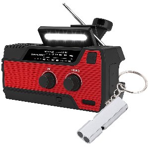 Yarvu ® Noodradio Solar Opwindbaar / Penlite Batterijen & Accu - Inclusief Noodfluitje - Noodpakket - Draagbare Survival Radio - 4000 mAh - Powerbank Zonneenergie - Bouwradio - met Zaklamp – Groen