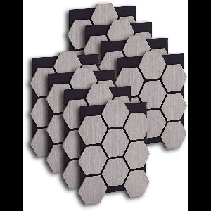 Homestyle4u akoestisch paneel - 8 stuks - Grijs - Zeshoek