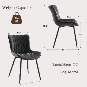 Eetkamerstoel - Set Van 4 - Antraciet - Microfiber Stof - Industrieel