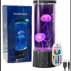 JeiibrZui Kwallenlamp - Kwallenaquarium - 16 Kleuren LED Nachtlampje Met Afstandsbediening En Stille Motor - 1 - Rustgevende Sfeer Voor Thuis En Kantoor Blauw