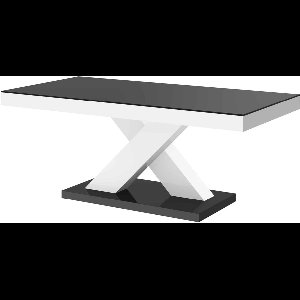 NoaHome Virella Salontafel Zwart Hoogglans – Stijlvolle Rechthoekige Houten Salontafel met Duurzaam Fineerblad – Perfect voor Woonkamer & Gezellige Avonden