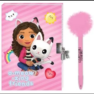 Gabbys Dollhouse Dagboek met Slot – 12×18 cm – Inclusief Pom Pom Pen – Geheime Notities - Gabby`s Poppenhuis