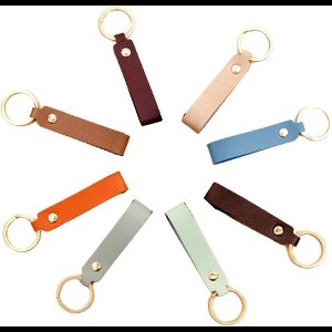 Thelau - Set van 8 sleutelhangers zonder logo, leren sportsleutelhanger met handvat - 8 stuks