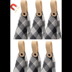 Brute Strength - Leren magneet theedoekhaak - Naturel - 6 stuks - ophanghaakje - keukendoekhaakje - handdoekhaakje - handdoeklus - handdoekhanger - handdoekhaak - magnetisch