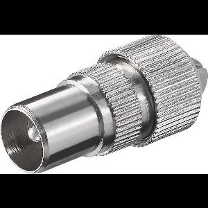 Coax IEC (m) schroef connector - metaal / recht