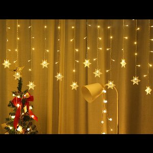 Led sneeuwvlok lichtgordijn - Kerst versiering - kerstverlichting - 3 meter - licht gordijn - energiezuinig - decoratie verlichting - kerstdagen - feestdagen - feestverlichting - warm wit