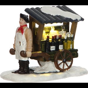 LuVille Kerstdorp Miniatuur Franse Kaasmarkt - L10 x B6 x H7 cm